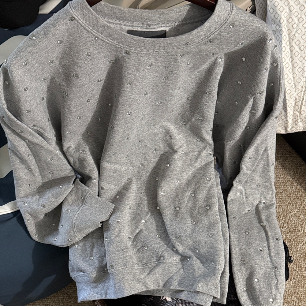 Gray CARMAR Sweatshirt with stone Embellishments